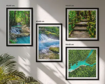 Wanddeko-Set Grüne Wälder und kristallklares Wasser