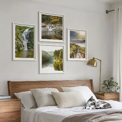 Wanddeko-Set mit Motiven von Wasserfällen, Bergen, Wolken und Herbstlandschaften