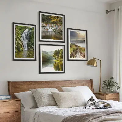 Wanddeko-Set mit Motiven von Wasserfällen, Bergen, Wolken und Herbstlandschaften