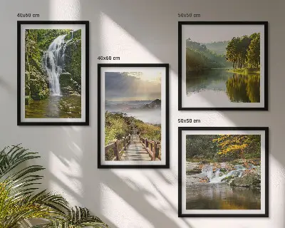 Wanddeko-Set mit Motiven von Wasserfällen, Bergen, Wolken und Herbstlandschaften