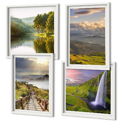 Wanddeko-set Berglandschaften Wasserfall