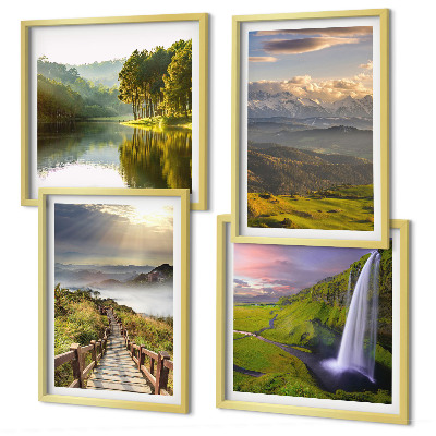 Wanddeko-set Berglandschaften Wasserfall