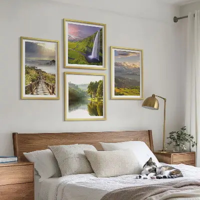 Wanddeko-Set mit Berglandschaften und Wasserfall