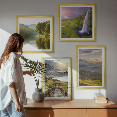 Wanddeko-set Berglandschaften Wasserfall