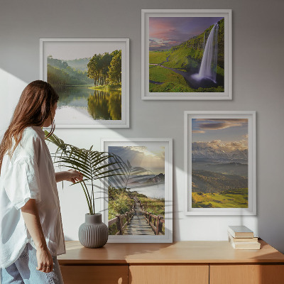 Wanddeko-set Berglandschaften Wasserfall