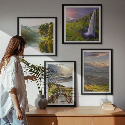 Wanddeko-set Berglandschaften Wasserfall