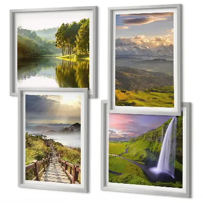 Wanddeko-Set mit Berglandschaften und Wasserfall