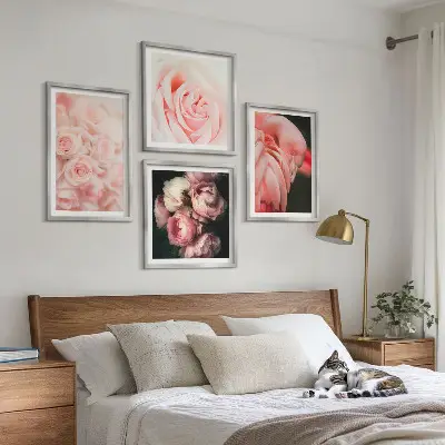 Wanddeko-Set mit pastellrosa Flamingos