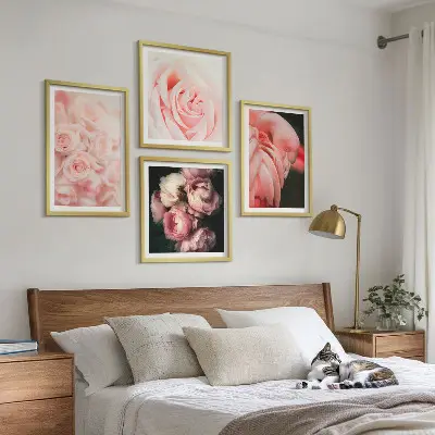 Wanddeko-Set mit pastellrosa Flamingos