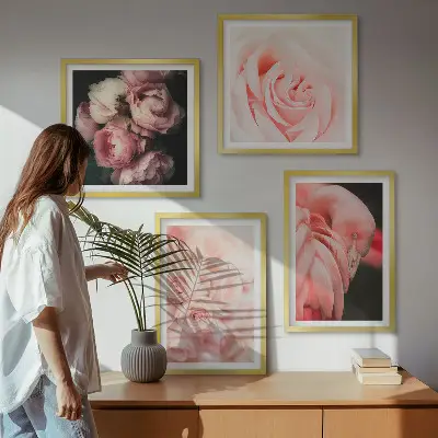 Wanddeko-Set mit pastellrosa Flamingos