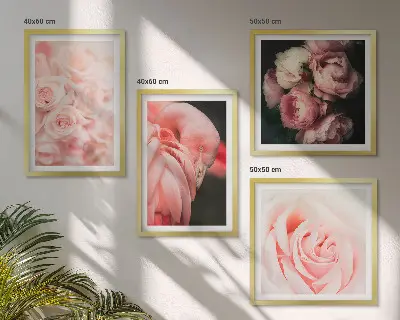 Wanddeko-Set mit pastellrosa Flamingos