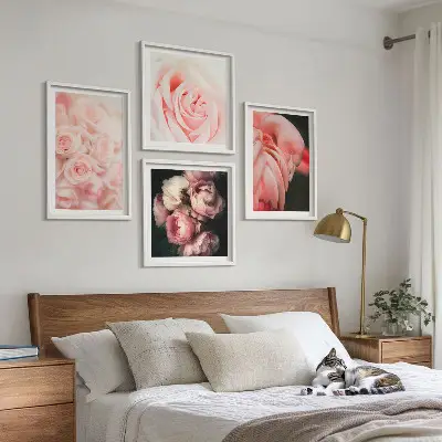 Wanddeko-Set mit pastellrosa Flamingos