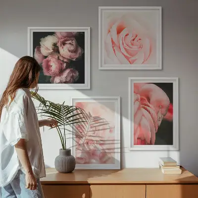 Wanddeko-Set mit pastellrosa Flamingos