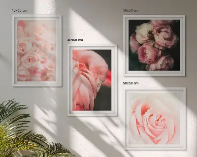Wanddeko-Set mit pastellrosa Flamingos