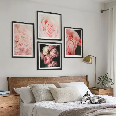 Wanddeko-Set mit pastellrosa Flamingos