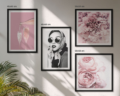 Wanddeko-set Blumen, Pfingstrosen, Rosen, Eleganz