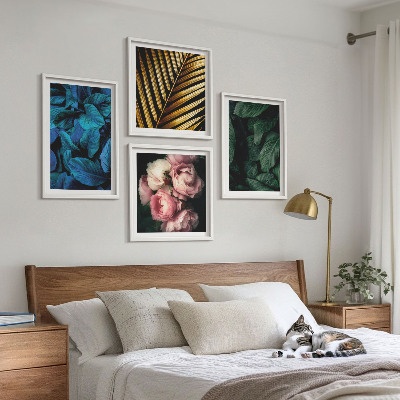 Wanddeko-set Blätter und Blüten in verschiedenen Farben