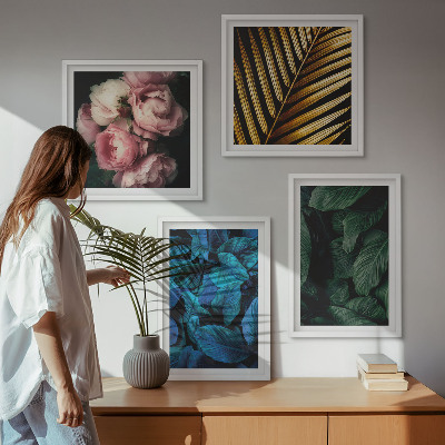 Wanddeko-set Blätter und Blüten in verschiedenen Farben