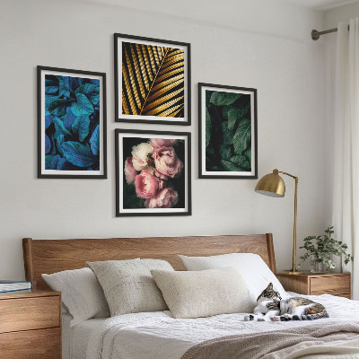 Wanddeko-set Blätter und Blüten in verschiedenen Farben