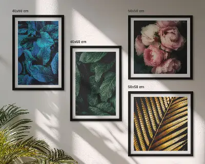 Wanddeko-Set mit Blättern und Blüten in verschiedenen Farben