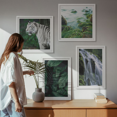 Polyptychon mit rahmen Blätter des Weißen Tigerwasserfalls