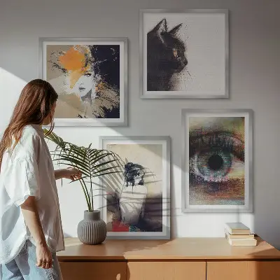 Wanddeko-Set Porträt einer Frau mit Augen, Farben und Emotionen