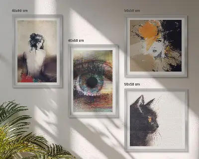 Wanddeko-Set Porträt einer Frau mit Augen, Farben und Emotionen