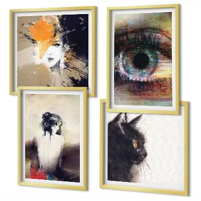 Wanddeko-Set Porträt einer Frau mit Augen, Farben und Emotionen