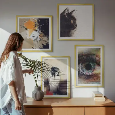 Wanddeko-Set Porträt einer Frau mit Augen, Farben und Emotionen