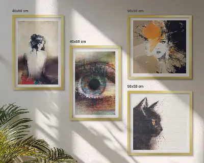 Wanddeko-Set Porträt einer Frau mit Augen, Farben und Emotionen