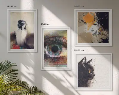Wanddeko-Set Porträt einer Frau mit Augen, Farben und Emotionen