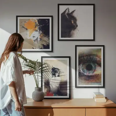 Wanddeko-Set Porträt einer Frau mit Augen, Farben und Emotionen