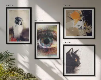 Wanddeko-Set Porträt einer Frau mit Augen, Farben und Emotionen