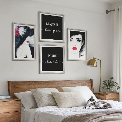 Wanddeko-set Porträts von Frauen mit Lippen