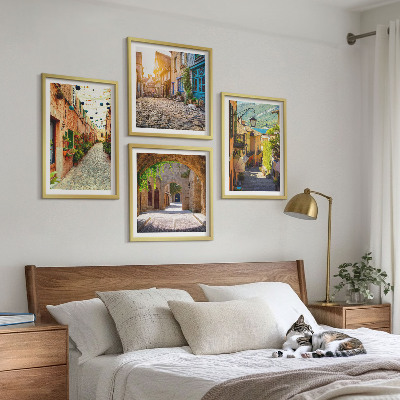 Polyptychon mit rahmen Charmante Straßen mit Steinen
