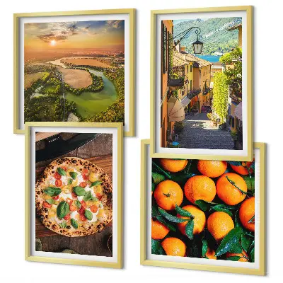 Wanddeko-Set italienische Landschaft mit Flüssen, Hügeln und Straßen