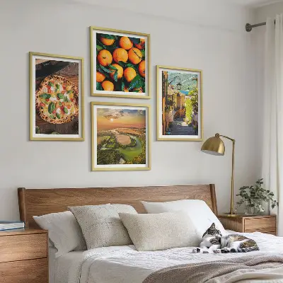 Wanddeko-Set italienische Landschaft mit Flüssen, Hügeln und Straßen