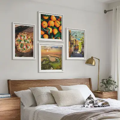 Wanddeko-Set italienische Landschaft mit Flüssen, Hügeln und Straßen