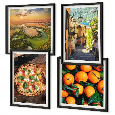 Wanddeko-Set italienische Landschaft mit Flüssen, Hügeln und Straßen