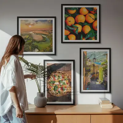 Wanddeko-Set italienische Landschaft mit Flüssen, Hügeln und Straßen