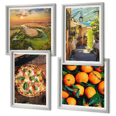 Wanddeko-Set italienische Landschaft mit Flüssen, Hügeln und Straßen