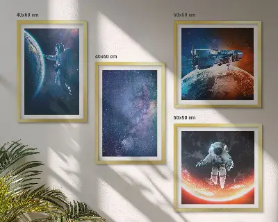 Wanddeko-Set mit Weltraum-Astronauten und Sternenmotiven