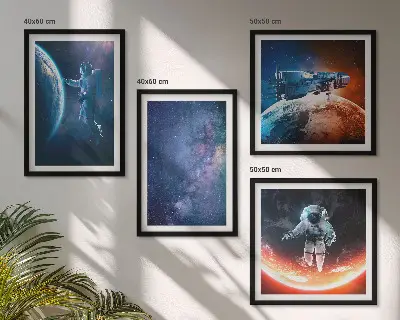 Wanddeko-Set mit Weltraum-Astronauten und Sternenmotiven