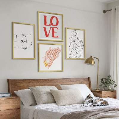 Polyptychon mit rahmen Familienillustrationen Hausschilder