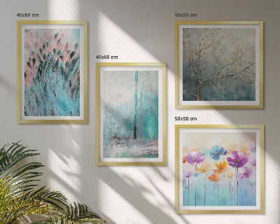 Polyptychon mit rahmen Hintergrundmuster mit Pastellblumen