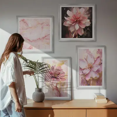 Wanddeko-Set mit weißen Rosenarrangements