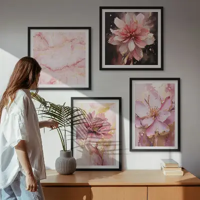 Wanddeko-Set mit weißen Rosenarrangements