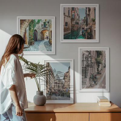 Polyptychon mit rahmen Venezianische Straßen Wasserarchitektur