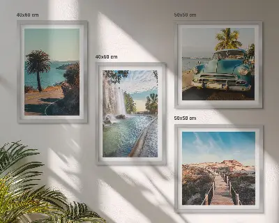 Wanddeko-Set mit Motiv Urlaub Palmen und Wasserfall