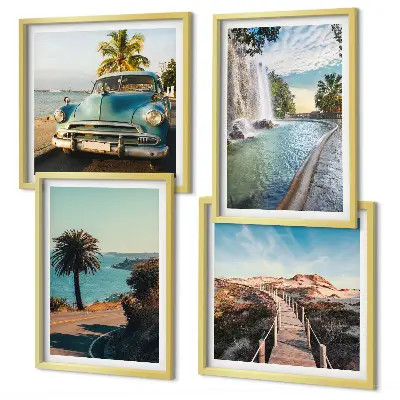 Wanddeko-Set mit Motiv Urlaub Palmen und Wasserfall